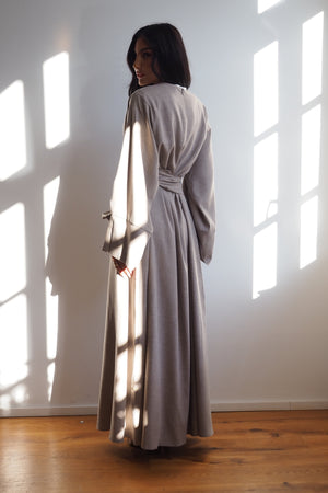 Abaya  Maxidress Leinenoptik "Earth" - #abc