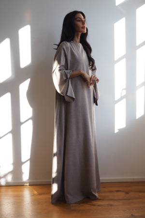Abaya  Maxidress Leinenoptik "Earth" - #abc