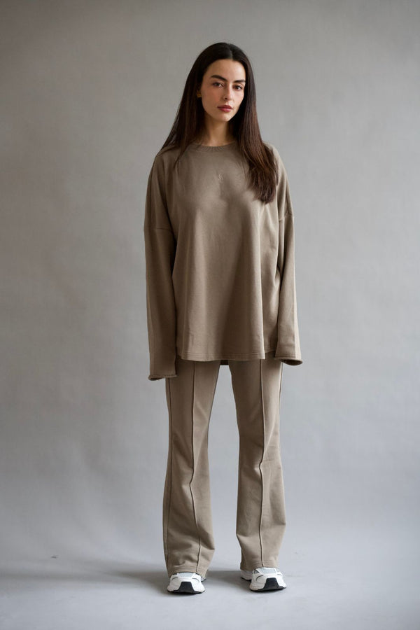 LIA Cozy Sweater - Taupe - #abc