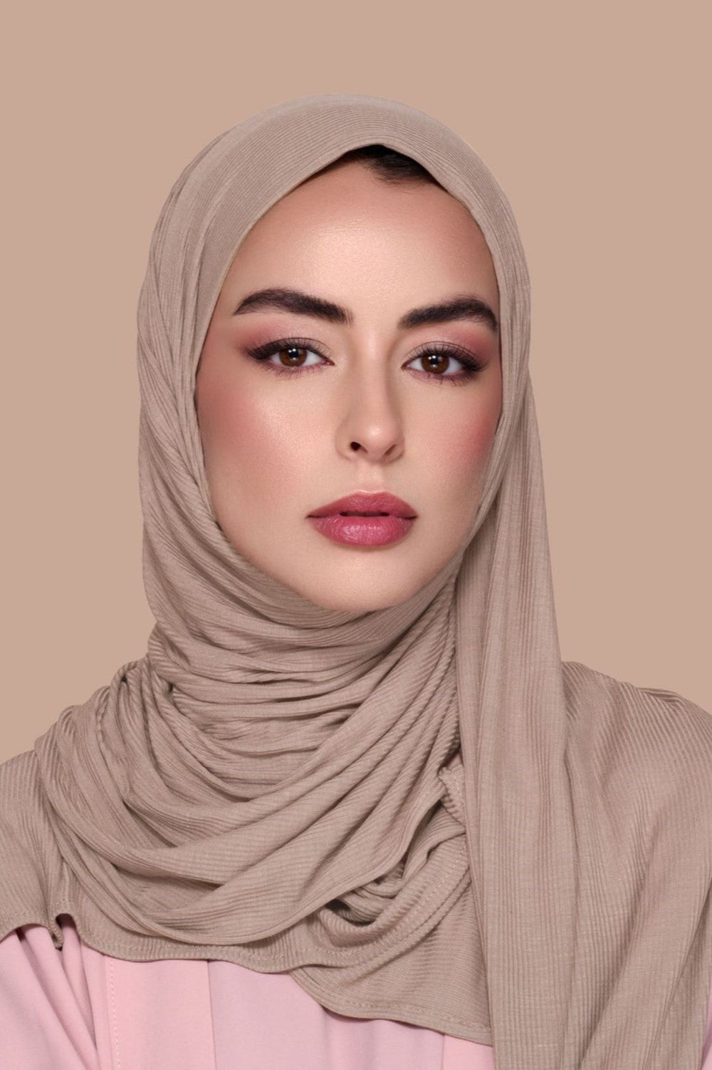 Ribbed Hijab Taupe