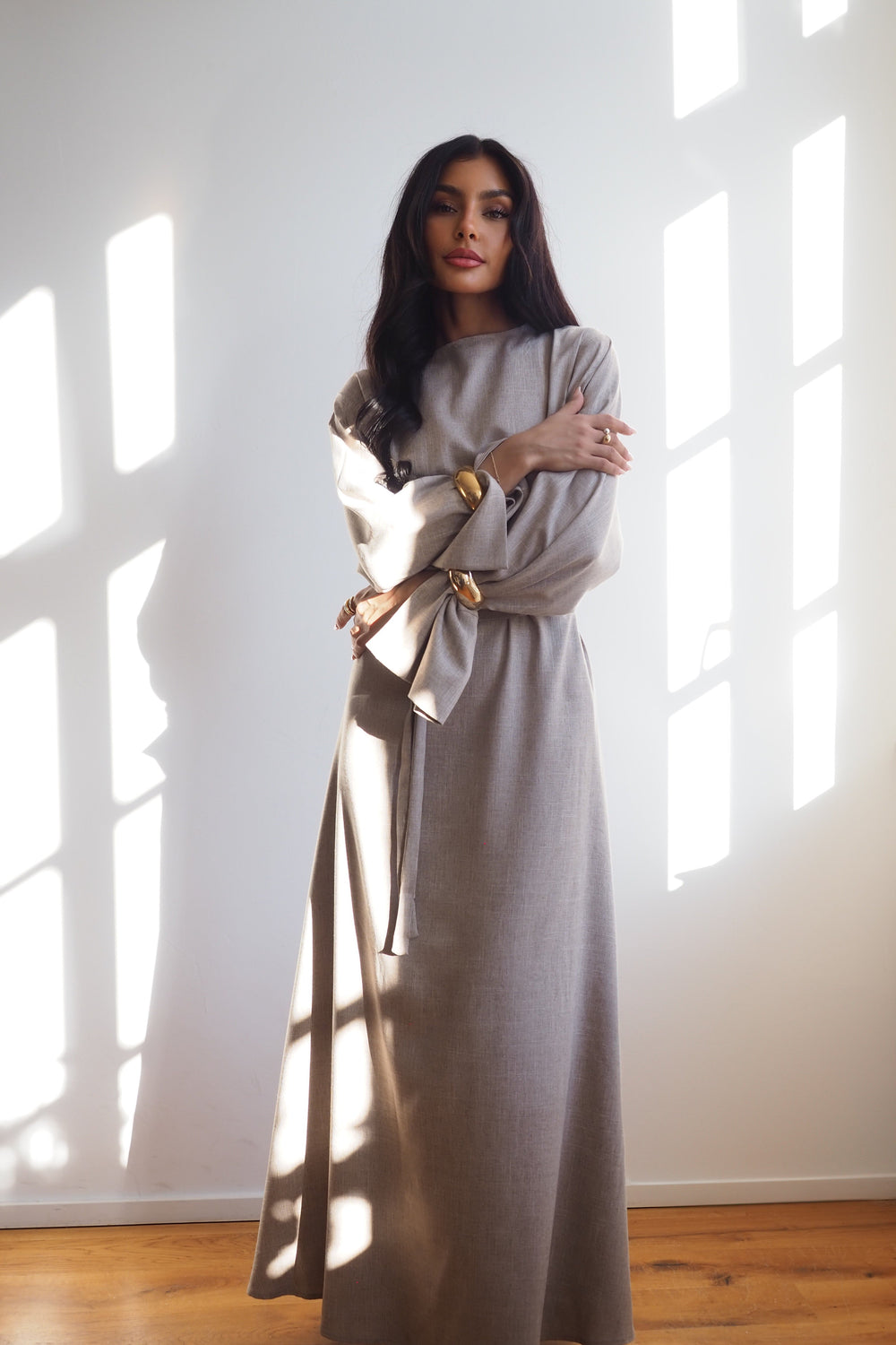 Abaya  Maxidress Leinenoptik "Earth"