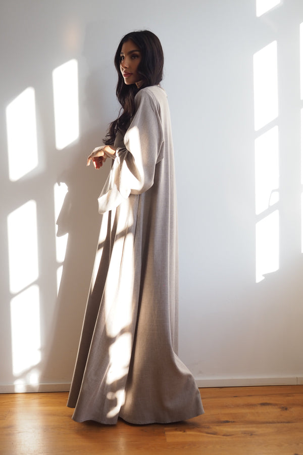 Abaya  Maxidress Leinenoptik "Earth" - #abc